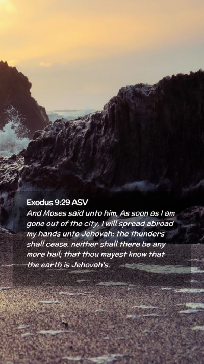Picture 02 - Exodus 9:29 ASV Mobile Phone Wallpaper - And Moses said unto him, As soon as I am gone out - Mobile Bible Verse Wallpaper