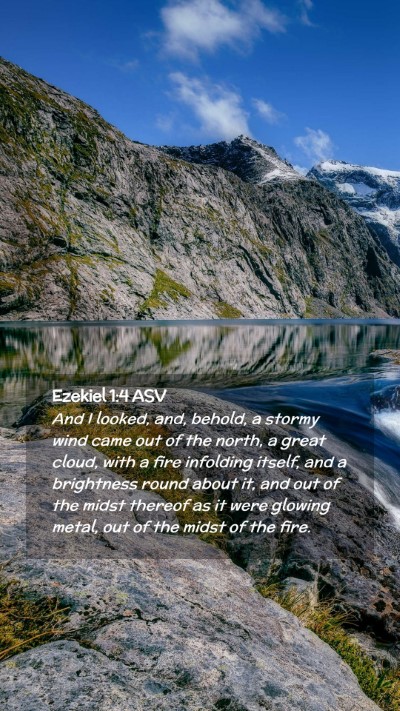 Picture 02 - Ezekiel 1:4 ASV Mobile Phone Wallpaper - And I looked, and, behold, a stormy wind came out - Mobile Bible Verse Wallpaper