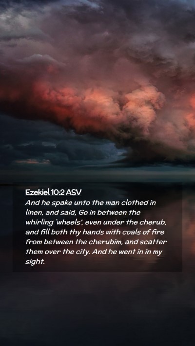 Picture 02 - Ezekiel 10:2 ASV Mobile Phone Wallpaper - And he spake unto the man clothed in linen, and - Mobile Bible Verse Wallpaper