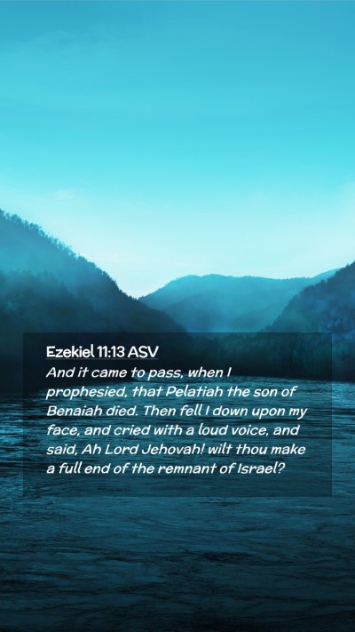 Picture 02 - Ezekiel 11:13 ASV Mobile Phone Wallpaper - And it came to pass, when I prophesied, that - Mobile Bible Verse Wallpaper