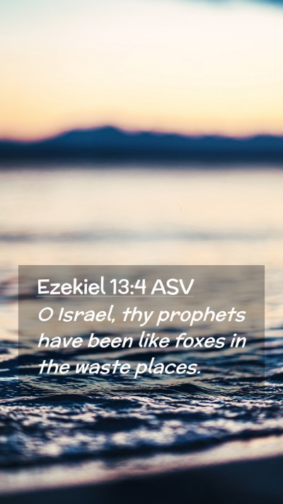 Picture 02 - Ezekiel 13:4 ASV Mobile Phone Wallpaper - O Israel, thy prophets have been like foxes in - Mobile Bible Verse Wallpaper