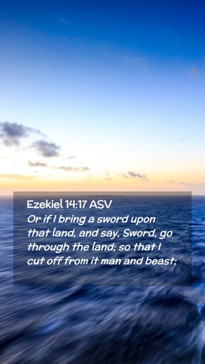 Picture 02 - Ezekiel 14:17 ASV Mobile Phone Wallpaper - Or if I bring a sword upon that land, and say, - Mobile Bible Verse Wallpaper
