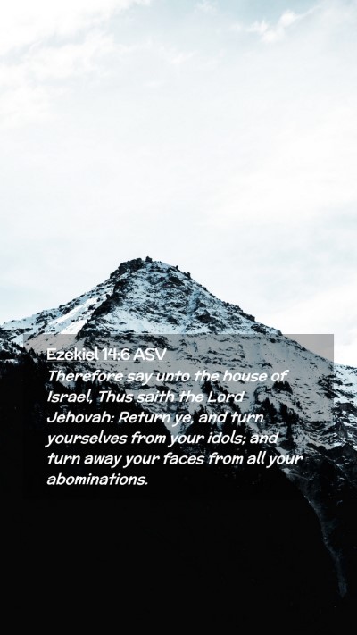 Picture 02 - Ezekiel 14:6 ASV Mobile Phone Wallpaper - Therefore say unto the house of Israel, Thus - Mobile Bible Verse Wallpaper