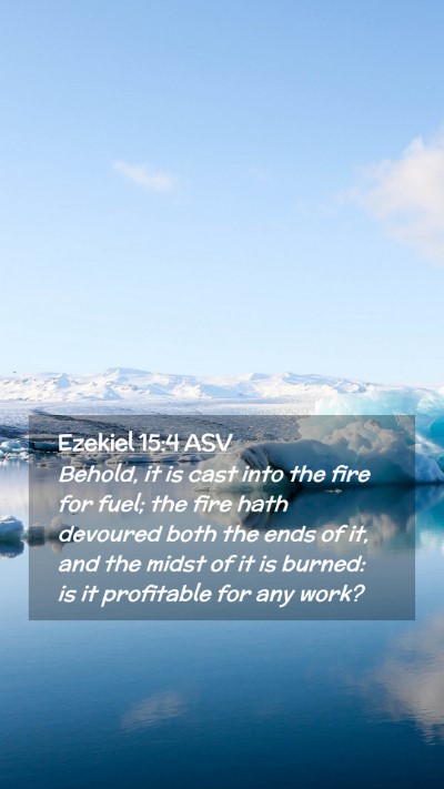 Picture 02 - Ezekiel 15:4 ASV Mobile Phone Wallpaper - Behold, it is cast into the fire for fuel; the - Mobile Bible Verse Wallpaper
