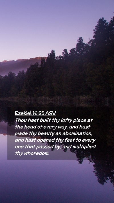 Picture 02 - Ezekiel 16:25 ASV Mobile Phone Wallpaper - Thou hast built thy lofty place at the head of - Mobile Bible Verse Wallpaper