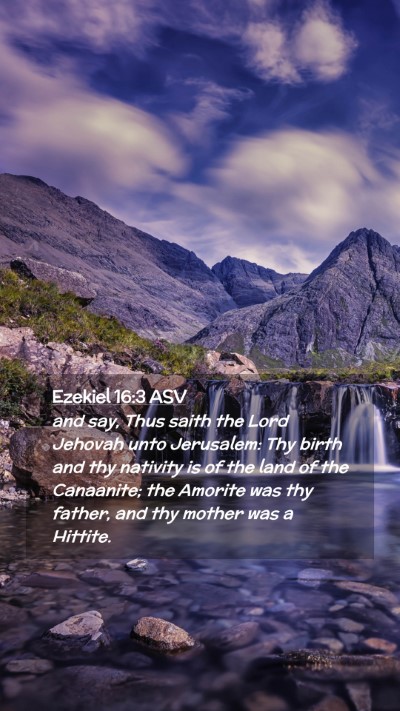 Picture 02 - Ezekiel 16:3 ASV Mobile Phone Wallpaper - and say, Thus saith the Lord Jehovah unto - Mobile Bible Verse Wallpaper