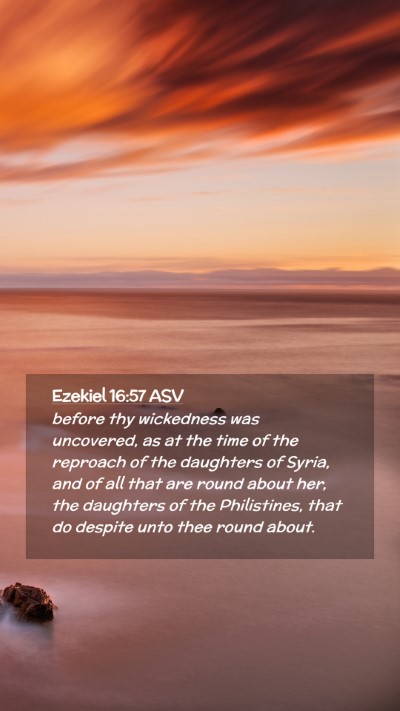 Picture 02 - Ezekiel 16:57 ASV Mobile Phone Wallpaper - before thy wickedness was uncovered, as at the - Mobile Bible Verse Wallpaper