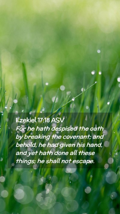 Picture 02 - Ezekiel 17:18 ASV Mobile Phone Wallpaper - For he hath despised the oath by breaking the - Mobile Bible Verse Wallpaper