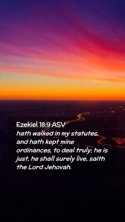 Picture 02 - Ezekiel 18:9 ASV Mobile Phone Wallpaper - hath walked in my statutes, and hath kept mine - Mobile Bible Verse Wallpaper