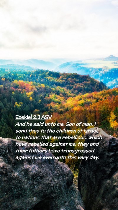 Picture 02 - Ezekiel 2:3 ASV Mobile Phone Wallpaper - And he said unto me, Son of man, I send thee to - Mobile Bible Verse Wallpaper