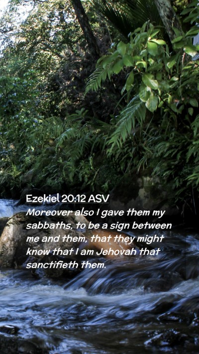Picture 02 - Ezekiel 20:12 ASV Mobile Phone Wallpaper - Moreover also I gave them my sabbaths, to be a - Mobile Bible Verse Wallpaper