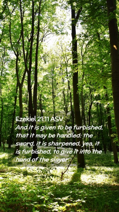 Picture 02 - Ezekiel 21:11 ASV Mobile Phone Wallpaper - And it is given to be furbished, that it may be - Mobile Bible Verse Wallpaper