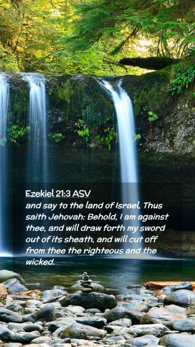 Picture 02 - Ezekiel 21:3 ASV Mobile Phone Wallpaper - and say to the land of Israel, Thus saith - Mobile Bible Verse Wallpaper