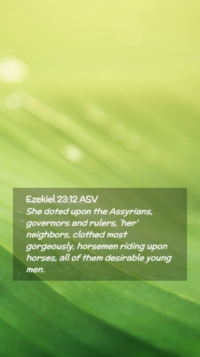 Picture 02 - Ezekiel 23:12 ASV Mobile Phone Wallpaper - She doted upon the Assyrians, governors and - Mobile Bible Verse Wallpaper
