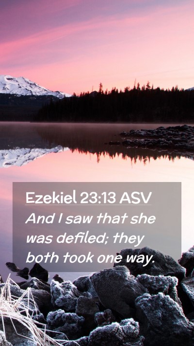 Picture 02 - Ezekiel 23:13 ASV Mobile Phone Wallpaper - And I saw that she was defiled; they both took - Mobile Bible Verse Wallpaper
