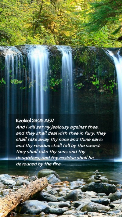 Picture 02 - Ezekiel 23:25 ASV Mobile Phone Wallpaper - And I will set my jealousy against thee, and they - Mobile Bible Verse Wallpaper