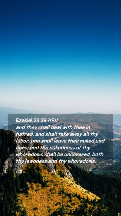 Picture 02 - Ezekiel 23:29 ASV Mobile Phone Wallpaper - and they shall deal with thee in hatred, and - Mobile Bible Verse Wallpaper