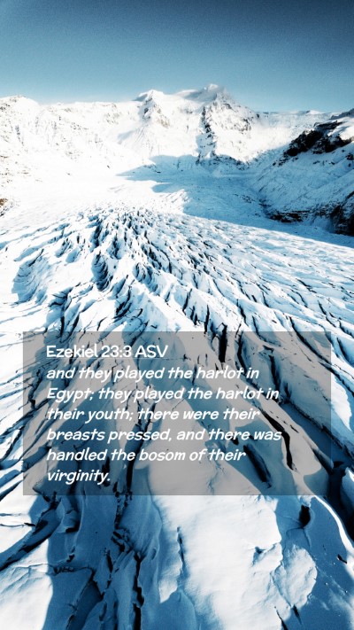 Picture 02 - Ezekiel 23:3 ASV Mobile Phone Wallpaper - and they played the harlot in Egypt; they played - Mobile Bible Verse Wallpaper