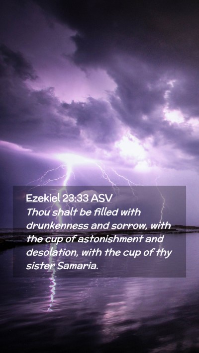 Picture 02 - Ezekiel 23:33 ASV Mobile Phone Wallpaper - Thou shalt be filled with drunkenness and sorrow, - Mobile Bible Verse Wallpaper