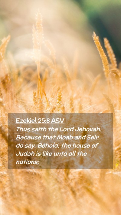Picture 02 - Ezekiel 25:8 ASV Mobile Phone Wallpaper - Thus saith the Lord Jehovah: Because that Moab - Mobile Bible Verse Wallpaper