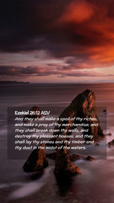 Picture 02 - Ezekiel 26:12 ASV Mobile Phone Wallpaper - And they shall make a spoil of thy riches, and - Mobile Bible Verse Wallpaper