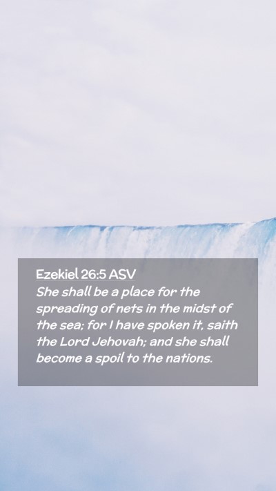 Picture 02 - Ezekiel 26:5 ASV Mobile Phone Wallpaper - She shall be a place for the spreading of nets in - Mobile Bible Verse Wallpaper