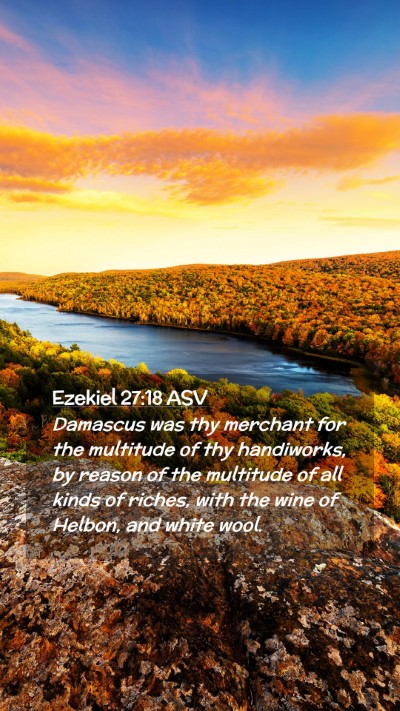 Picture 02 - Ezekiel 27:18 ASV Mobile Phone Wallpaper - Damascus was thy merchant for the multitude of - Mobile Bible Verse Wallpaper