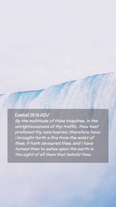 Picture 02 - Ezekiel 28:18 ASV Mobile Phone Wallpaper - By the multitude of thine iniquities, in the - Mobile Bible Verse Wallpaper