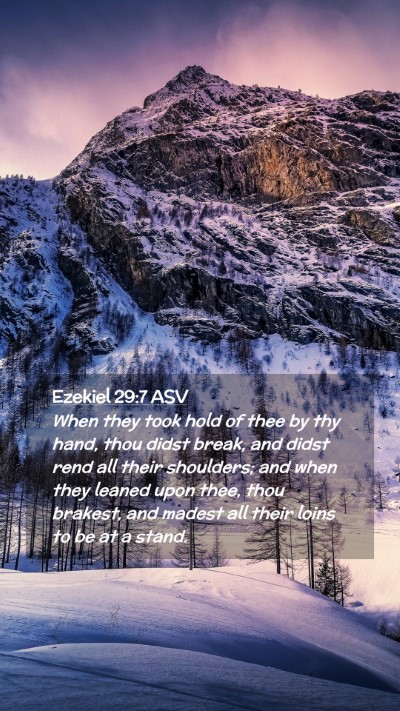 Picture 02 - Ezekiel 29:7 ASV Mobile Phone Wallpaper - When they took hold of thee by thy hand, thou - Mobile Bible Verse Wallpaper
