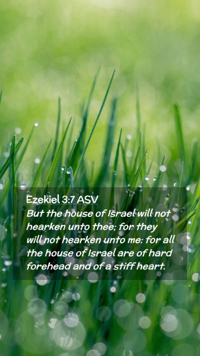 Picture 02 - Ezekiel 3:7 ASV Mobile Phone Wallpaper - But the house of Israel will not hearken unto - Mobile Bible Verse Wallpaper