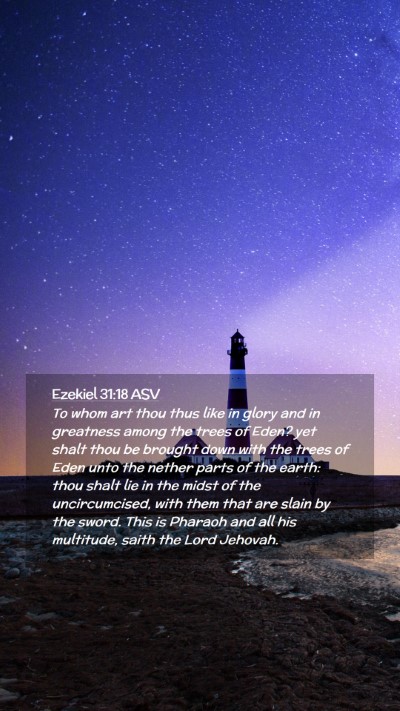 Picture 02 - Ezekiel 31:18 ASV Mobile Phone Wallpaper - To whom art thou thus like in glory and in - Mobile Bible Verse Wallpaper