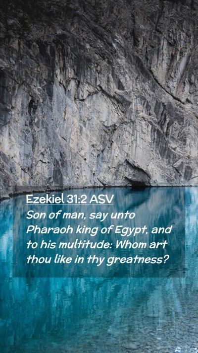 Picture 02 - Ezekiel 31:2 ASV Mobile Phone Wallpaper - Son of man, say unto Pharaoh king of Egypt, and - Mobile Bible Verse Wallpaper