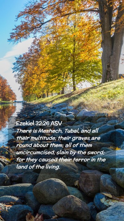 Picture 02 - Ezekiel 32:26 ASV Mobile Phone Wallpaper - There is Meshech, Tubal, and all their multitude; - Mobile Bible Verse Wallpaper