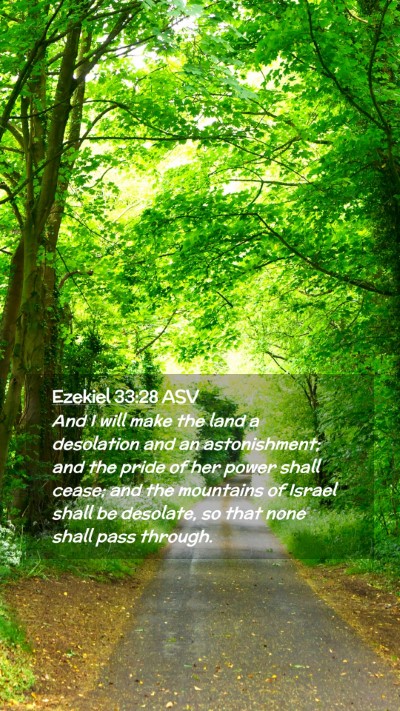 Picture 02 - Ezekiel 33:28 ASV Mobile Phone Wallpaper - And I will make the land a desolation and an - Mobile Bible Verse Wallpaper