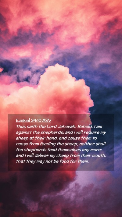 Picture 02 - Ezekiel 34:10 ASV Mobile Phone Wallpaper - Thus saith the Lord Jehovah: Behold, I am against - Mobile Bible Verse Wallpaper