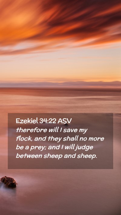 Picture 02 - Ezekiel 34:22 ASV Mobile Phone Wallpaper - therefore will I save my flock, and they shall no - Mobile Bible Verse Wallpaper