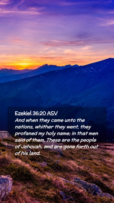 Picture 02 - Ezekiel 36:20 ASV Mobile Phone Wallpaper - And when they came unto the nations, whither they - Mobile Bible Verse Wallpaper