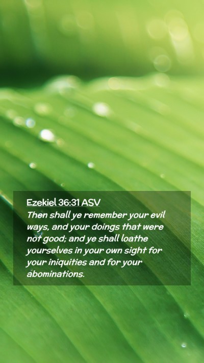 Picture 02 - Ezekiel 36:31 ASV Mobile Phone Wallpaper - Then shall ye remember your evil ways, and your - Mobile Bible Verse Wallpaper