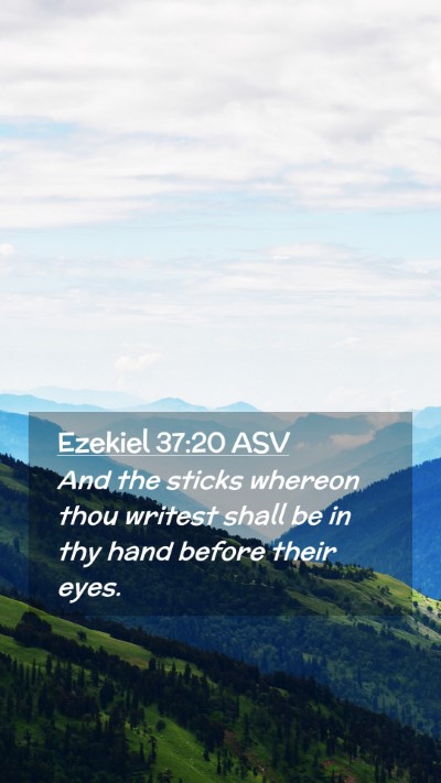 Picture 02 - Ezekiel 37:20 ASV Mobile Phone Wallpaper - And the sticks whereon thou writest shall be in - Mobile Bible Verse Wallpaper