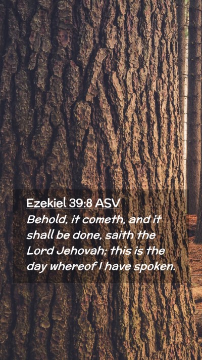 Picture 02 - Ezekiel 39:8 ASV Mobile Phone Wallpaper - Behold, it cometh, and it shall be done, saith - Mobile Bible Verse Wallpaper