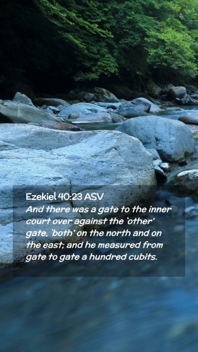 Picture 02 - Ezekiel 40:23 ASV Mobile Phone Wallpaper - And there was a gate to the inner court over - Mobile Bible Verse Wallpaper