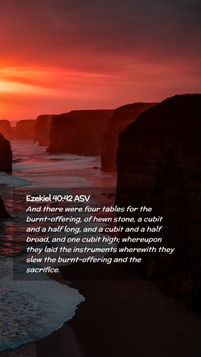 Picture 02 - Ezekiel 40:42 ASV Mobile Phone Wallpaper - And there were four tables for the - Mobile Bible Verse Wallpaper