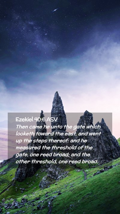 Picture 02 - Ezekiel 40:6 ASV Mobile Phone Wallpaper - Then came he unto the gate which looketh toward - Mobile Bible Verse Wallpaper