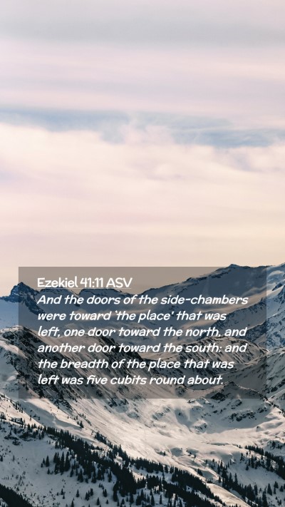 Picture 02 - Ezekiel 41:11 ASV Mobile Phone Wallpaper - And the doors of the side-chambers were toward - Mobile Bible Verse Wallpaper