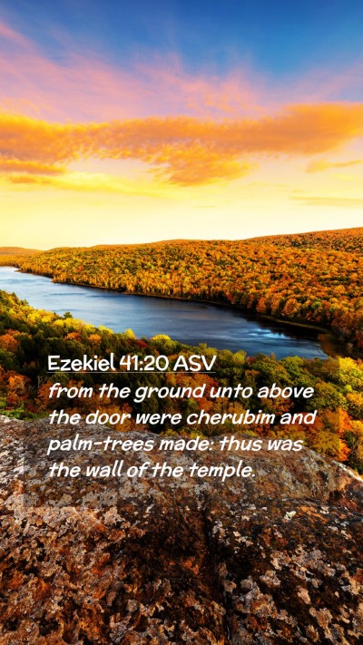 Picture 02 - Ezekiel 41:20 ASV Mobile Phone Wallpaper - from the ground unto above the door were cherubim - Mobile Bible Verse Wallpaper