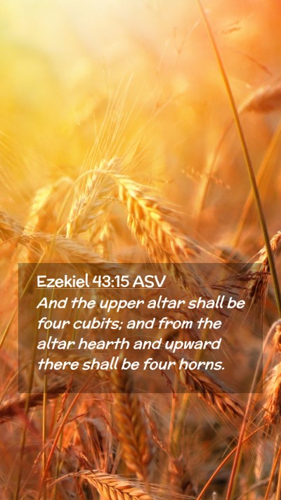 Picture 02 - Ezekiel 43:15 ASV Mobile Phone Wallpaper - And the upper altar shall be four cubits; and - Mobile Bible Verse Wallpaper