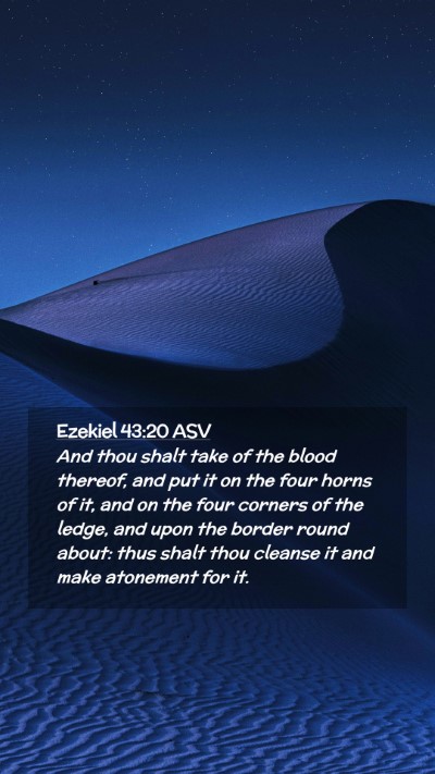 Picture 02 - Ezekiel 43:20 ASV Mobile Phone Wallpaper - And thou shalt take of the blood thereof, and put - Mobile Bible Verse Wallpaper