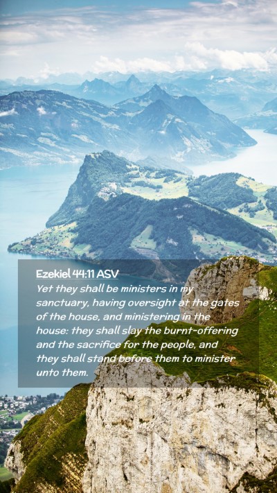 Picture 02 - Ezekiel 44:11 ASV Mobile Phone Wallpaper - Yet they shall be ministers in my sanctuary, - Mobile Bible Verse Wallpaper