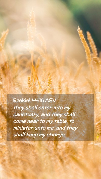 Picture 02 - Ezekiel 44:16 ASV Mobile Phone Wallpaper - they shall enter into my sanctuary, and they - Mobile Bible Verse Wallpaper