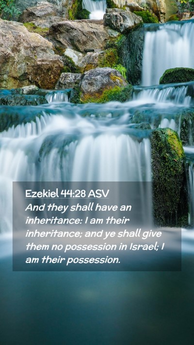 Picture 02 - Ezekiel 44:28 ASV Mobile Phone Wallpaper - And they shall have an inheritance: I am their - Mobile Bible Verse Wallpaper